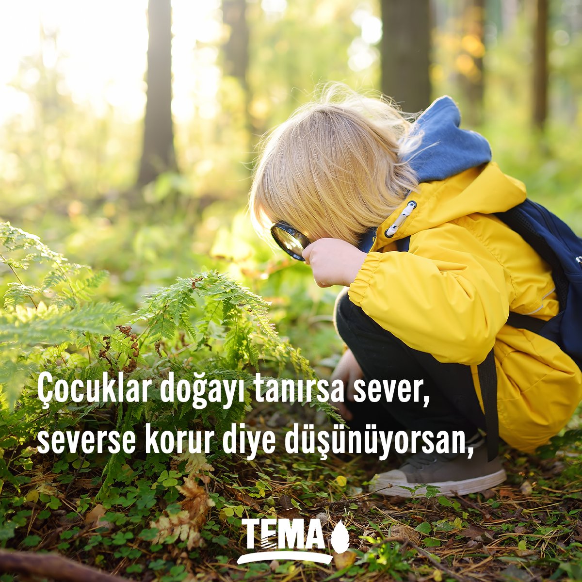 🌳 Ağaçları çok seviyor, yemyeşil bir dünya hayal ediyorsan,
👧🏻 Çocuklar doğayı tanırsa sever, severse korur diye düşünüyorsan,