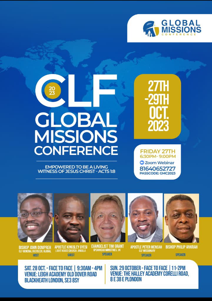 *Venue update*
FRIDAY- ONLINE (Zoom) 6.30pm - 9pm

SATURDAY - Leigh Academy Old Dover Road Blackheath London, SE3 8SY 9.30am - 4pm

SUNDAY - Halley Academy, Corelli Road, SE3 8EP 11am - 2pm

#globalmissionsconference #gmc #missions #explore