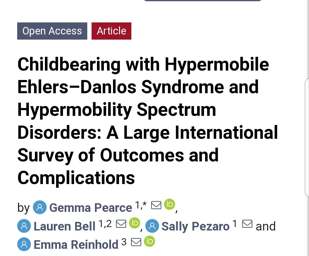 GemmaSPearce's tweet photo. 2 new articles out on pregnancy &amp; birth outcomes, experiences &amp; tools to support people with hypermobile #EhlersDanlosSyndrome &amp; #HypermobilitySpecrumDisorders

1
https://t.co/gUszTDlSLw

2
https://t.co/AtWmniUh8d

@SallyPezaro @LMBell_ @DrEReinhold @hEDStogether @Paul_NTDC https://t.co/o7usuvpfnq
