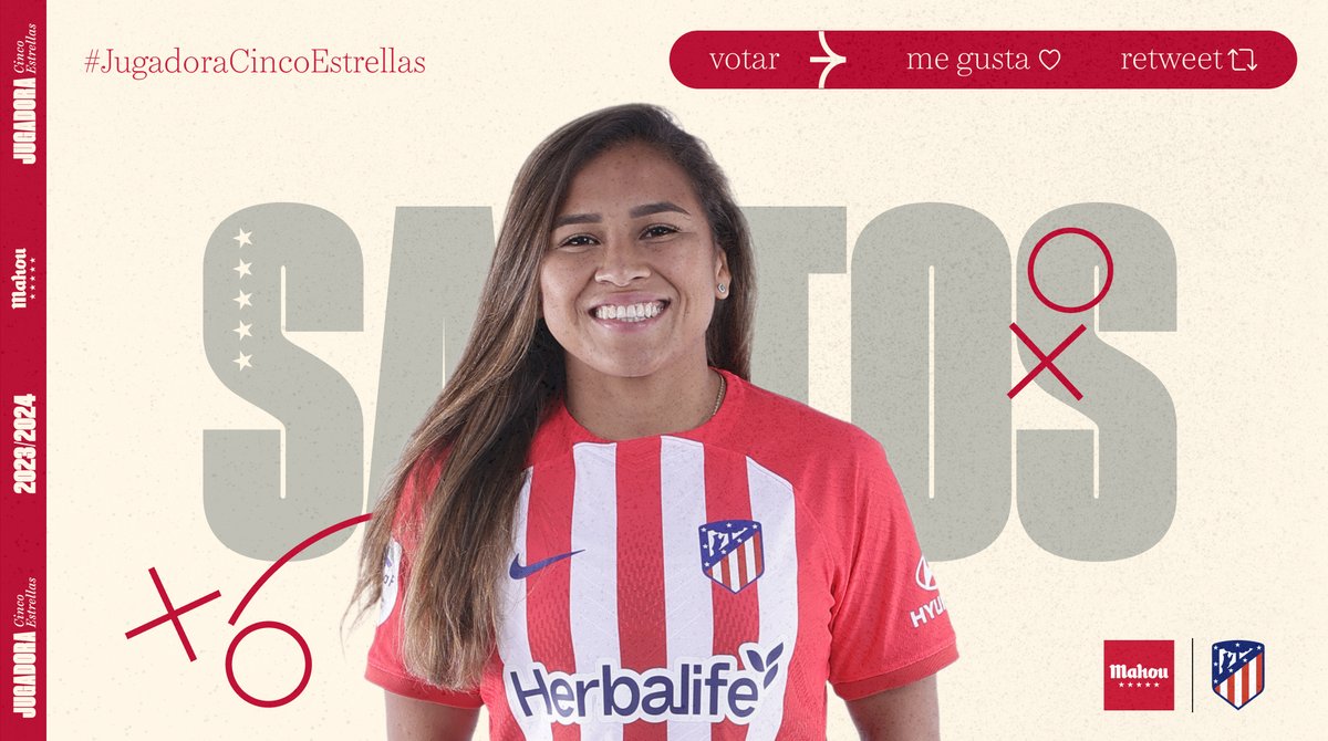 RT o MG si crees que <a href="/leicysantos10/">Leicy Santos</a> ha sido la #JugadoraCincoEstrellas del <a href="/AtletiFemenino/">Atlético de Madrid Femenino</a> en octubre (5/6)