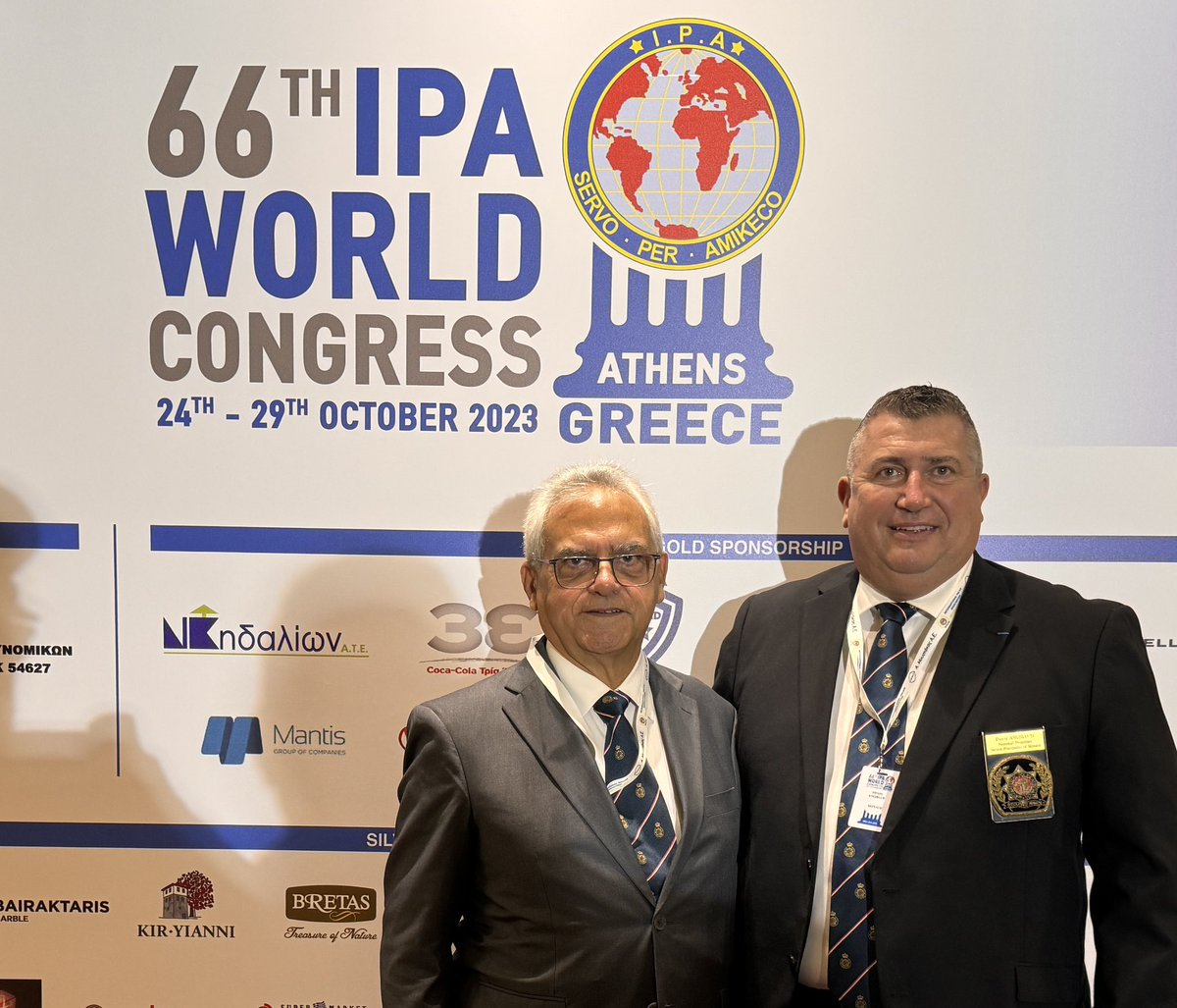 IPA_Monaco's tweet photo. Congrès mondial de l’IPA. La section Monaco représentée par Pierre ANGIBAUD (délégué, président national) et André MALLÉA (observateur, vice-président national). #ipa #ipawc #monaco #police https://t.co/4cBVC0Wk5k
