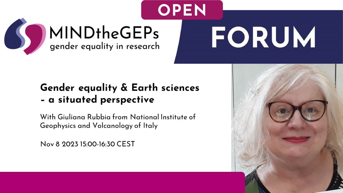 Join us on Nov 8th for a deep dive into gender equality and earth sciences with Giuliana Rubbia. Discover the impact of gender in extreme environmental events and academia. Read more &amp; register: mindthegeps.eu/open-forum/gen… 🌍🔬 #GenderEquality <a href="/mindthegeps_eu/">MINDtheGEPs</a> <a href="/INGVambiente/">INGVambiente</a>