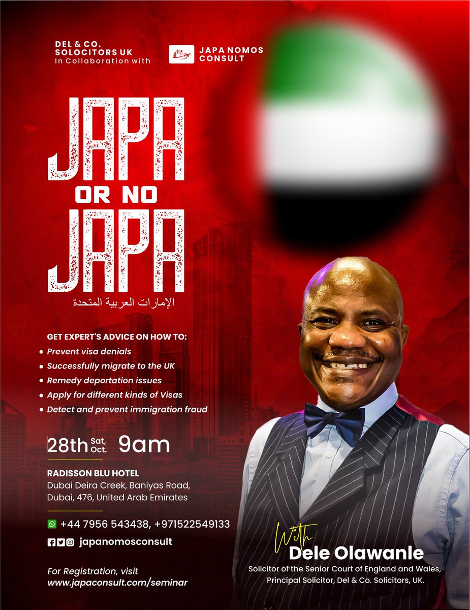 MovetotheUK's tweet photo. #JapaOrNoJapaDubai is here! 🔥🔥🔥

2 more days and you'll be baptized with value once again from the #japacrooner @dolawanle 

Register if you haven't!

#JapaOrNoJapaDubai 
#JapaOrNoJapa2023 
#deleolawanle https://t.co/thRuMBEQ70