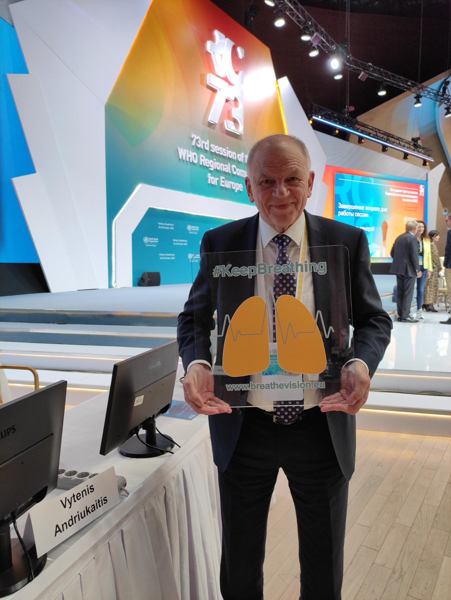 Warm thanks @V_Andriukaitis for your leadership for better #lunghealth at #RC73Astana!

Your support to #KeepBreathing is crucial for:

🇪🇺 a strong #HealthUnion that serves patients
🫁to address #lungdisease and #respiratoryinfections
🚭to reach a #TobaccoFreeGeneration

#RC73