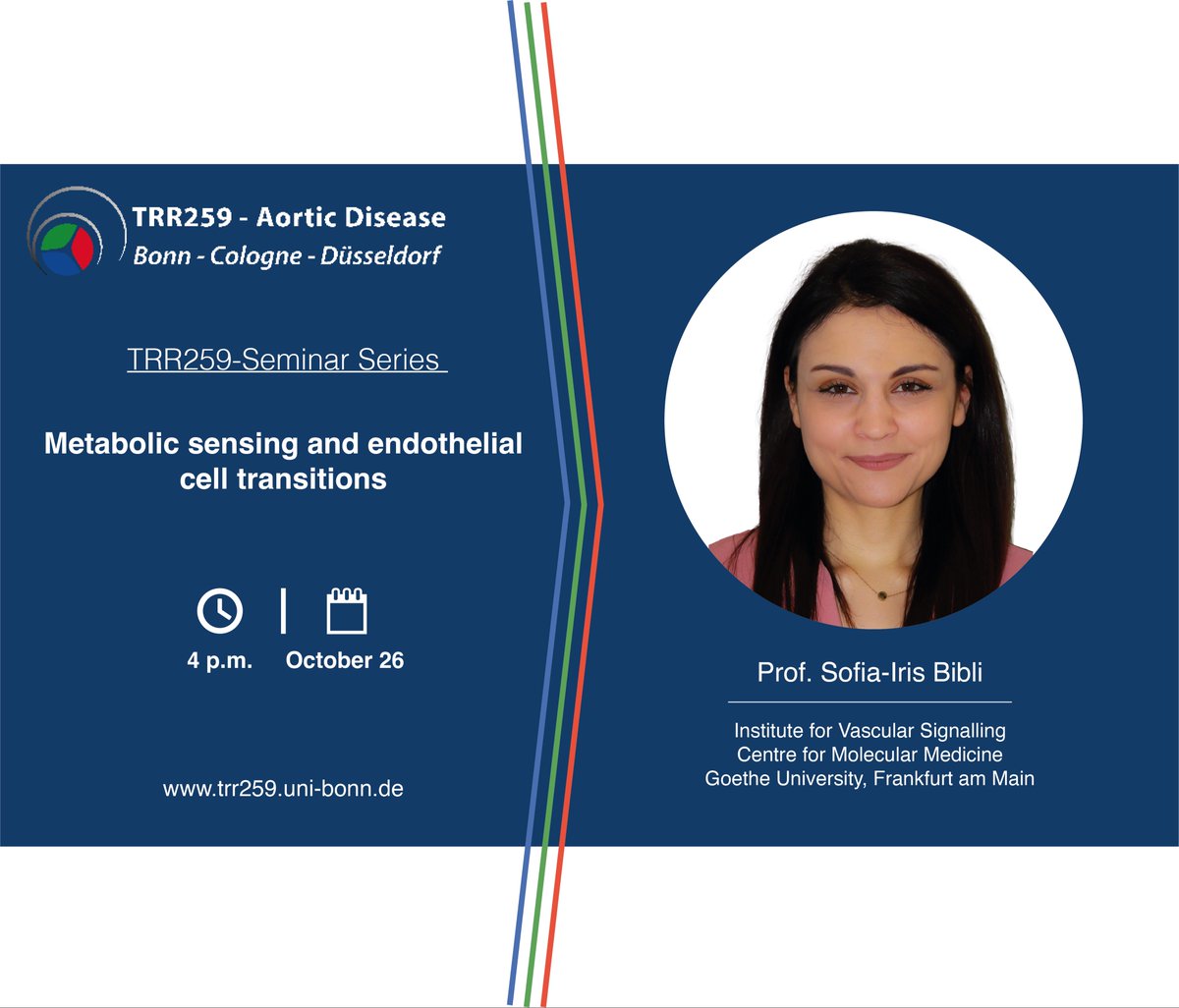 📢 Exciting announcement for the TRR259 community! 🌟 Join us today for a seminar featuring <a href="/Bibli_lab/">BibliLab</a> from Frankfurt am Main.
📚 Topic: "Metabolic sensing and endothelial cell transitions"
Don't miss out on this enlightening talk by an esteemed guest speaker!
