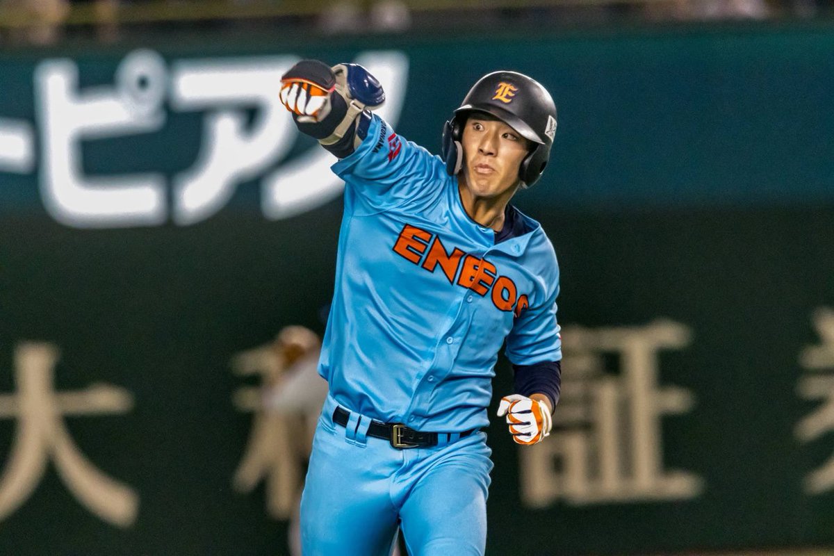 ENEOSbaseball's tweet photo. #プロ野球ドラフト会議 supported by リポビタンＤ

第１回選択希望獲得選手
◇横浜DeNA（#baystars）
#度会隆輝 外野手
（ #横浜高校 ）
#ENEOS
#ENEOS野球部 https://t.co/BXXE2J70iB