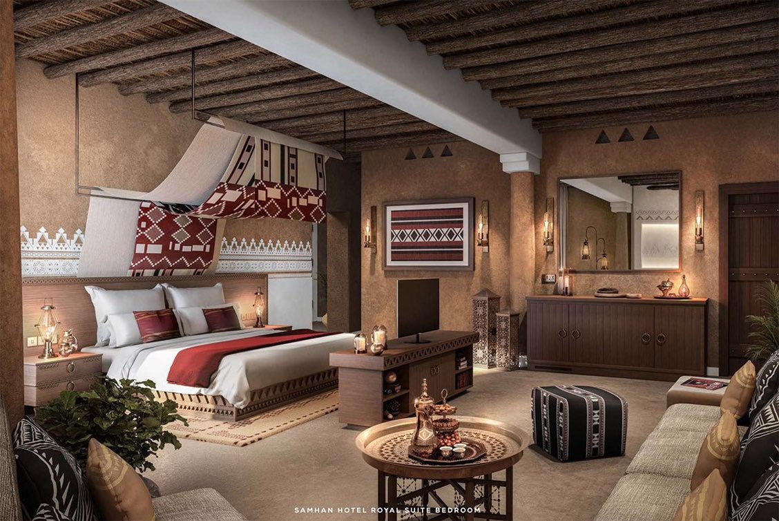 HotelsSaudi's tweet photo. أول فندق يفتتح في #بوابة_الدرعية نهاية ديسمبر المقبل وهو :
فندق سمحان التراثي
⭐️⭐️⭐️⭐️⭐️
يقع فندق Samhan Heritage Hotel بين الجمال الطبيعي للبجيري ووادي حنيفة. في بستان نخيلٍ طبيعي بمساحة 2 كيلومتر مربع، سيستمتع الضيوف بتجربة الضيافة النجدية التقليدية ويضم 135 غرفة وجناح فندقية. https://t.co/FrGQkSamJX
