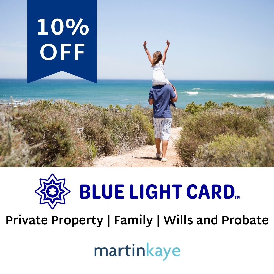 Did you know? <a href="/MartinKayeLLP/">Martin Kaye</a> offers a 10 percent discount to @BlueLightCard holders for our services in Private Property, Family and Wills &amp; Probate.

To receive this discount, simply present your card the first time you meet one of our team.

#privateproperty #family #wills