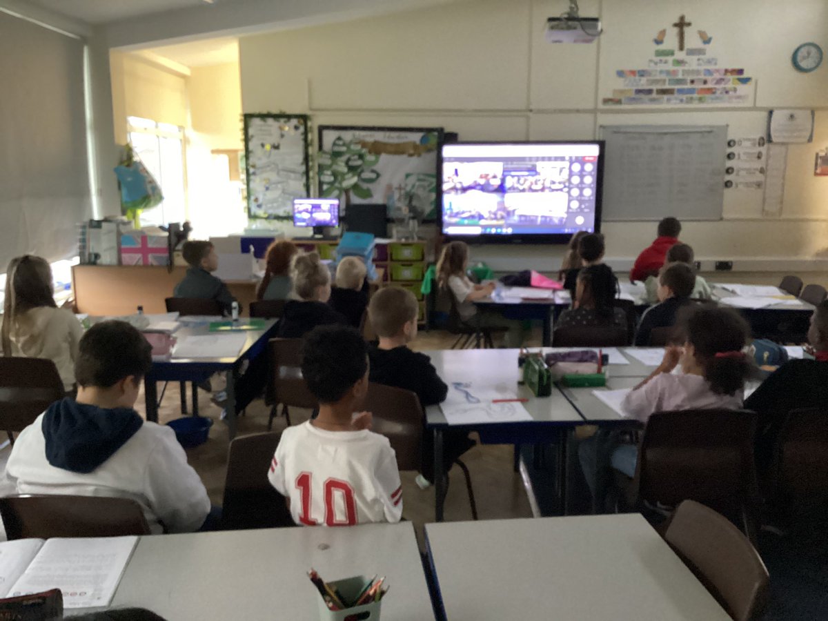 OurLadysCP's tweet photo. Y4 have joined together with other schools to pray the rosary #catholiclife #REinAction #CollectiveWorship https://t.co/0ibfhF2uD6