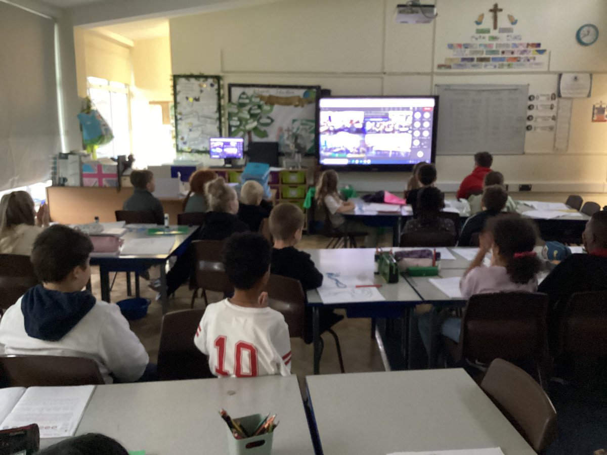 OurLadysCP's tweet photo. Y4 have joined together with other schools to pray the rosary #catholiclife #REinAction #CollectiveWorship https://t.co/0ibfhF2uD6