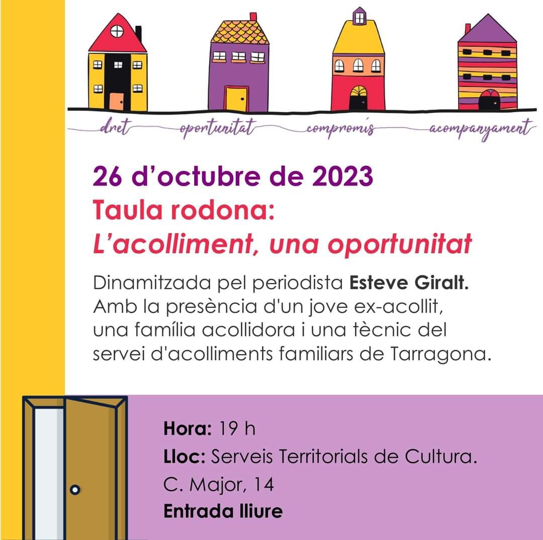 AVUI a les 19 h als SSTT <a href="/cultura_cat/">Cultura</a> (Major, 14).
Entrada lliure

🤗 Voleu conèixer de primera mà com és l'#experiència d'acollir un infant o un jove? 

Us convidem a la #taularodona sobre #acolliment #familiar amb <a href="/estevegiralt/">Esteve Giralt</a>