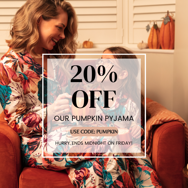 Enjoy 20% OFF the pumpkin collection, just in time for spooky season! Get cosy after a chilly night of trick or treating and snuggle up in pumpkin themed pyjamas to add an extra touch of magic to your Halloween night!
