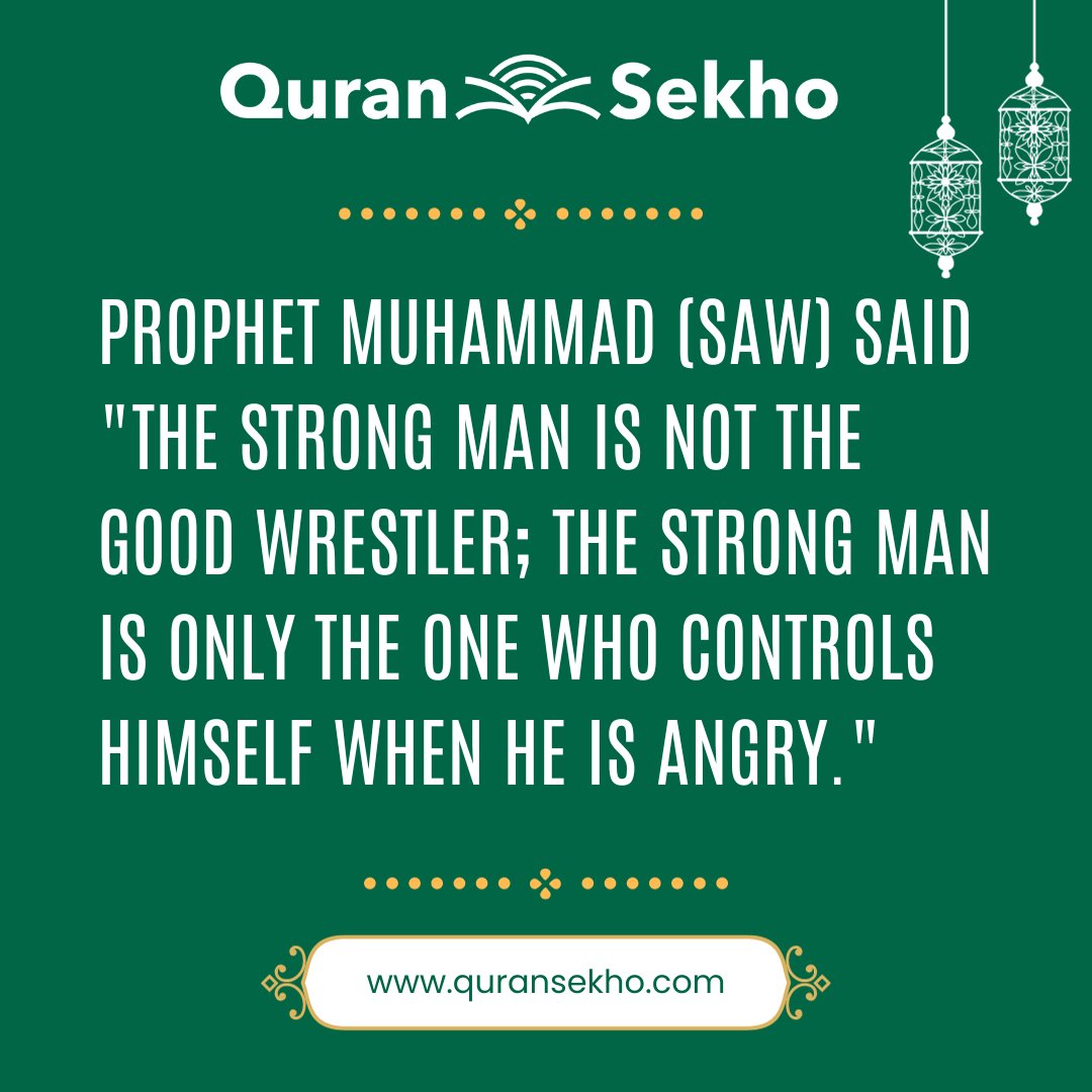 True strength lies not in physical prowess, but in the mastery of one's emotions.

Channel the power within to control anger, and you'll discover the essence of real strength.

#EmotionalMastery #InnerStrength #AngerControl #MindOverMatter #StrengthWithin #quransekho