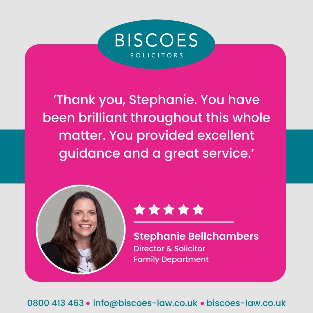 BiscoesIOW's tweet photo. Well done to Stephanie in our Family Department for receiving this great review from a happy client.

If you would like to speak to Stephanie or anyone else in our Family team, then get in touch today.

Call 0800 413 463 or Visit https://t.co/Xl6Sng5D1V https://t.co/16PpxnoRzD
