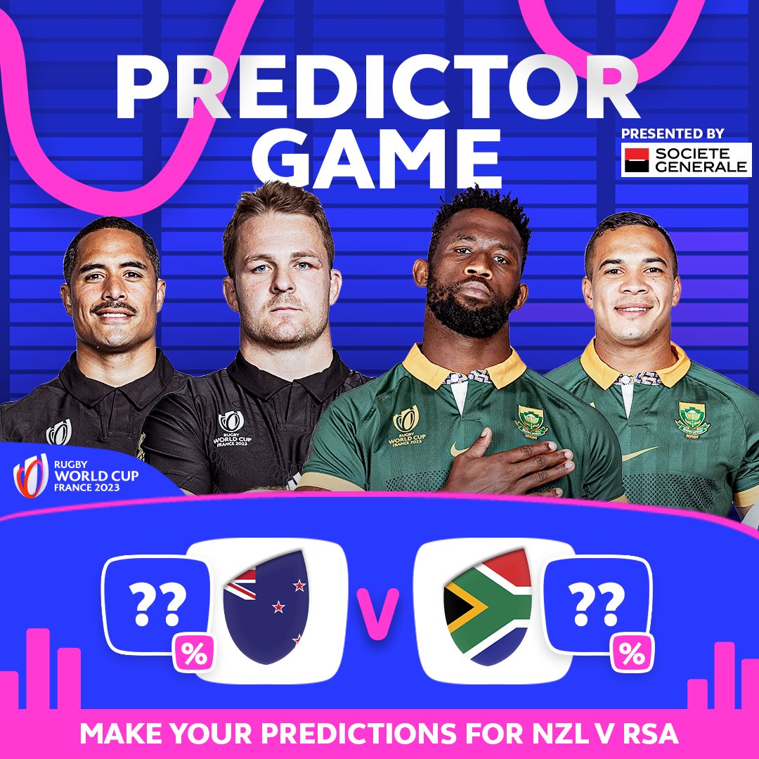 rugbyworldcup's tweet photo. It all comes down to this!
@Paramourdurugby | @SocieteGenerale | #PredictorGame | #RWC2023 | #RWCFinal