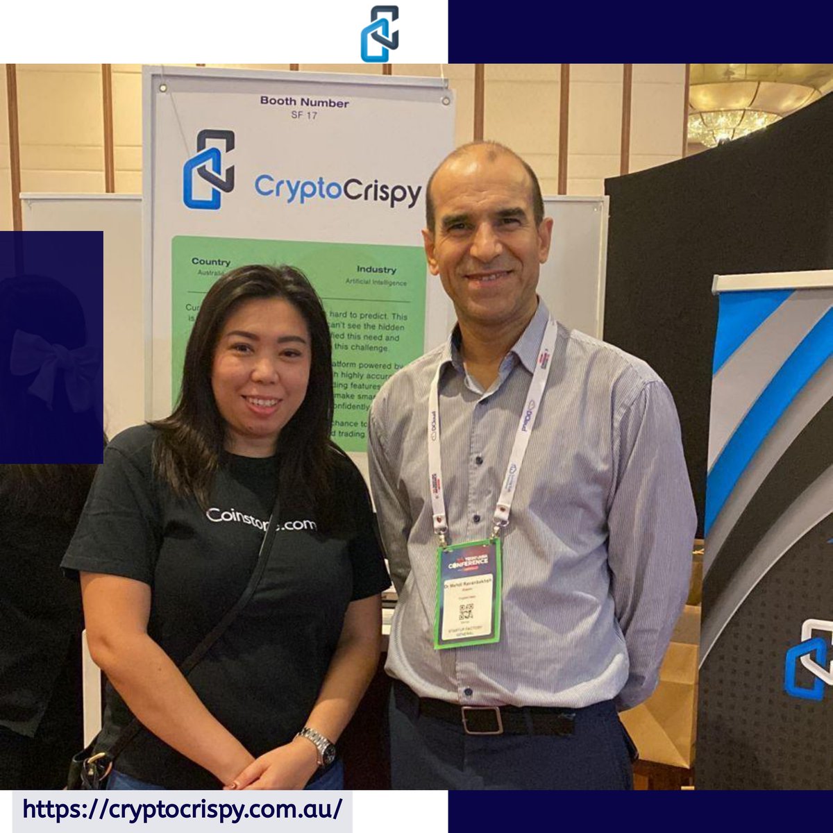 CryptoCrispyAI's tweet image. 🚀 An Electrifying Encounter: The CEO of CryptoCrispy, Dr. Ravanbakhsh, Engages in an Inspiring Conversation with @julianakwok, the Community Manager of CoinStore!
#coinstore #techinasia #cryptocurrencies #cryptoworld #cryptotrading #cryptoinvestor #cryptolife #cryptonews