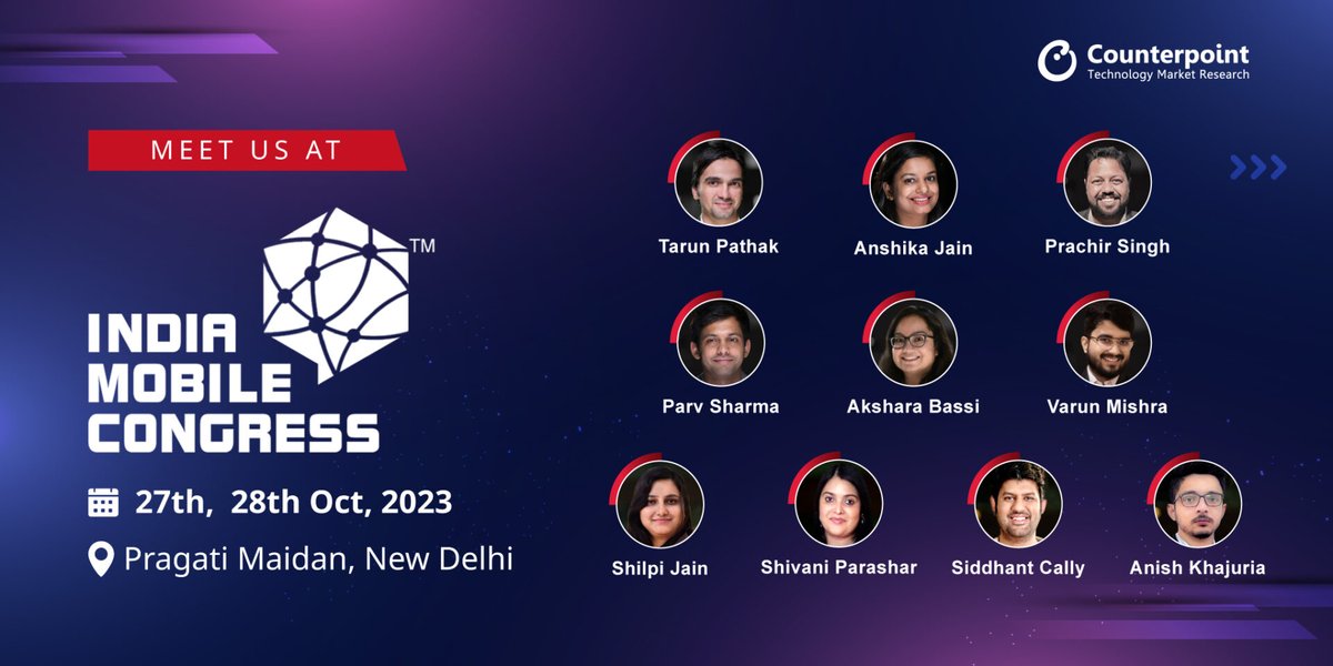 Our analysts will be attending the India Mobile Congress New Delhi, 2023, on 27th and 28th October 2023. You can schedule a meeting with them to discuss the latest trends in the #technology, media and telecommunication sector and understand how our leading #research and services