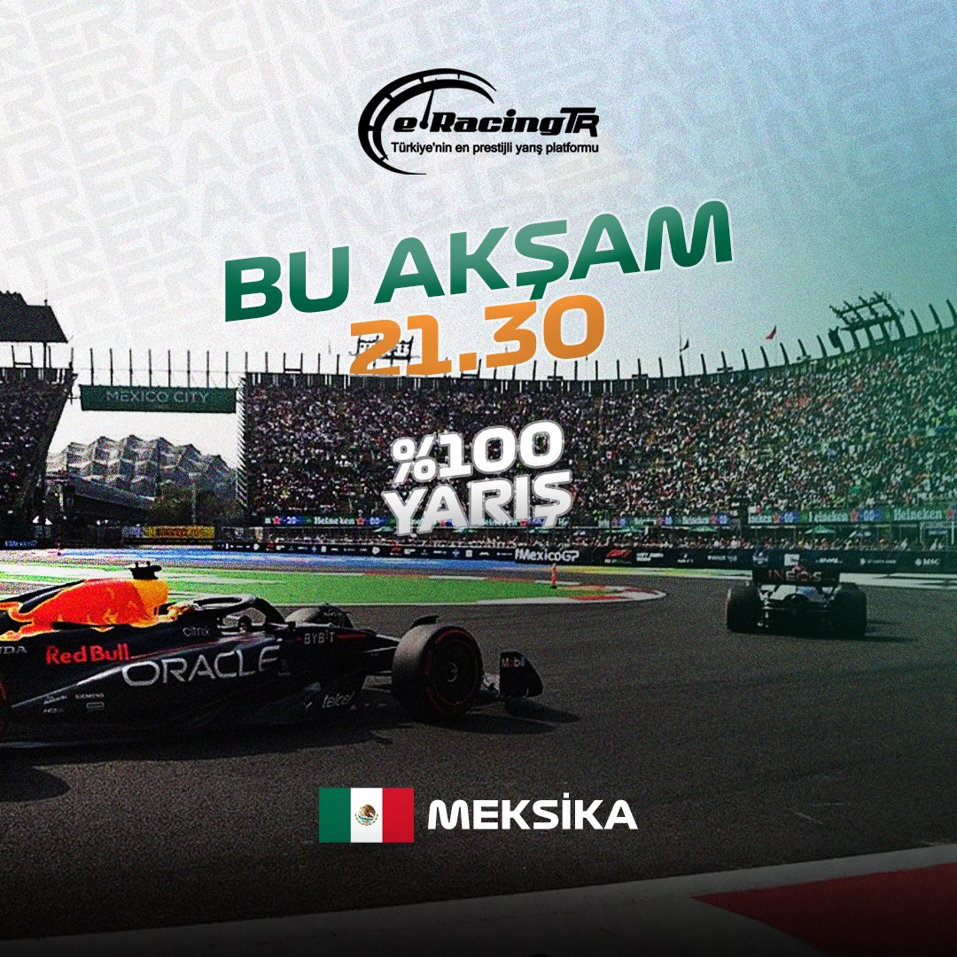 Bu haftaki durağımız Meksika 🇲🇽 Short Quali ve ardından %100 uzunlukta yapılacak olan yarış haftasını kaçırmayın.‼️

🕤 21:30
🎥 twitch.tv/eracingtr

#F123 #F1espor #MexicoCityGP