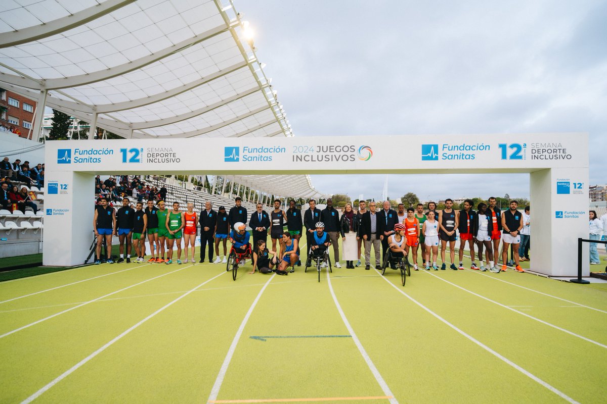 F_Sanitas's tweet photo. ¡Así disfrutamos de la Carrera de relevos inclusiva! Junto a @mjGOLD y Tigist Assefa como grandes embajadores. Gracias a todos los deportistas con y sin discapacidad que lo dieron todo en la pista para impulsar el #DeporteInclusivo 
¡Seguimos Camino a los #JuegosInclusivos2024! https://t.co/nK2AzLiFXU
