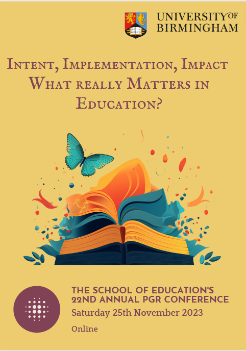 Tickets are now available! Join us as  we hear from Postgraduate Researchers and our two keynote speakers, Dr. Tom Perry and Dr. Jing Huang, as they all reflect on what really matters in education. 

Tickets: bit.ly/407xgJr

@Lauradol4  <a href="/Meg_Whitehouse0/">Megan Whitehouse</a> <a href="/UoBEdResearch/">Education Research at Birmingham</a>