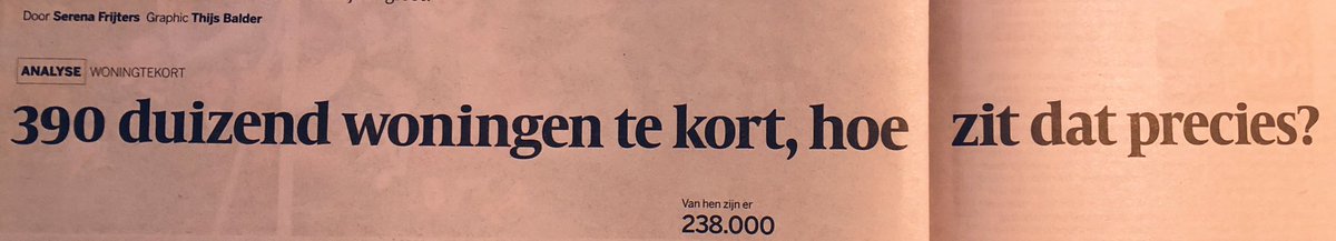 Ah, de <a href="/volkskrant/">de Volkskrant</a> heeft ontdekt dat er 390.000 woningen niet lang genoeg zijn. Zijn we mooi klaar mee.