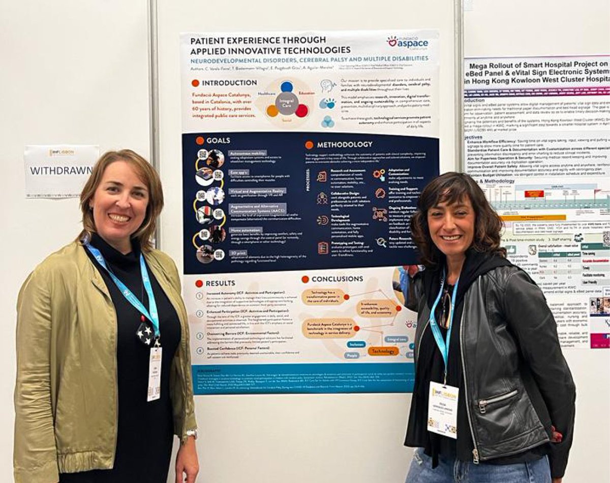 aspacecatalunya's tweet photo. @aspacecatalunya representada en el 46th World Hospital Congress Lisbon (@IHF_FIH) amb dos pòsters científics, un elaborat per Carlos Varela, director d'Operacions Transversals i àmbit Social; i l'altra per Tamara Biedermann, directora de l'àmbit de Salut.

#WHC2023 #IHFLisbon https://t.co/1XREeH2qEP