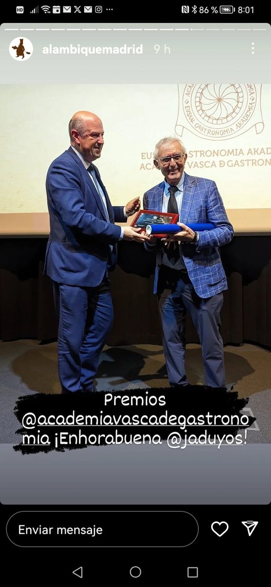 Y más que se merece <a href="/JADuyos/">Juan Antonio Duyos</a>
Es un sabio de todo lo referente a la gastronomía. 
Enhorabuena. 👩‍❤️‍💋‍👩