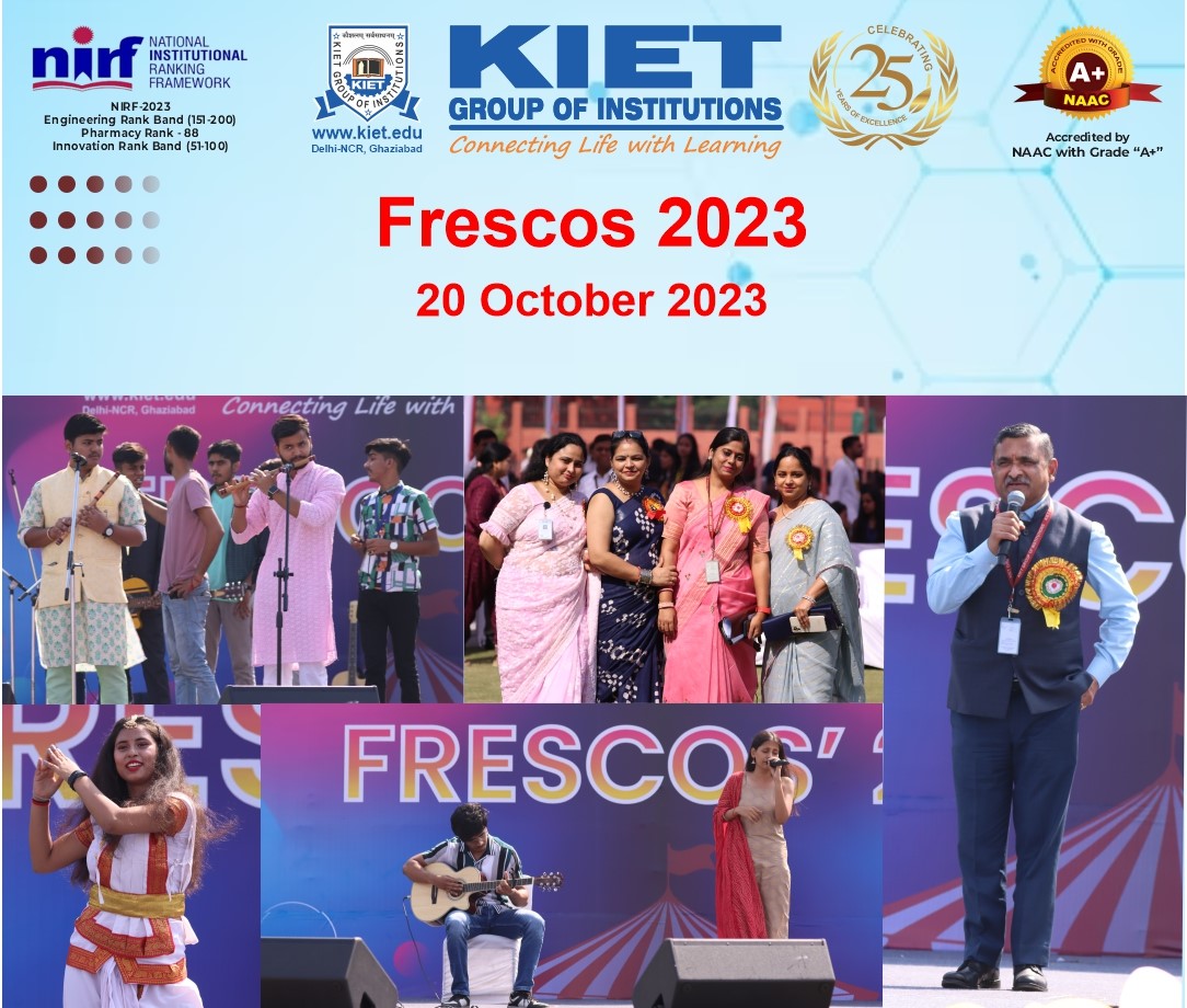 Kiet_edu's tweet image. The Student #Induction_Programme concluded with &apos;#FRESCOS_2023&apos; on October 20.
Here are the #glimpses of the event.

#kiet_group_of_institutions #KIETGZB #kietengineeringcollege #KIET #AKTU #AICTE #KIETInduction #StudentOrientation  #IndustryInsights #FRESCOS23 #WelcomeProgram