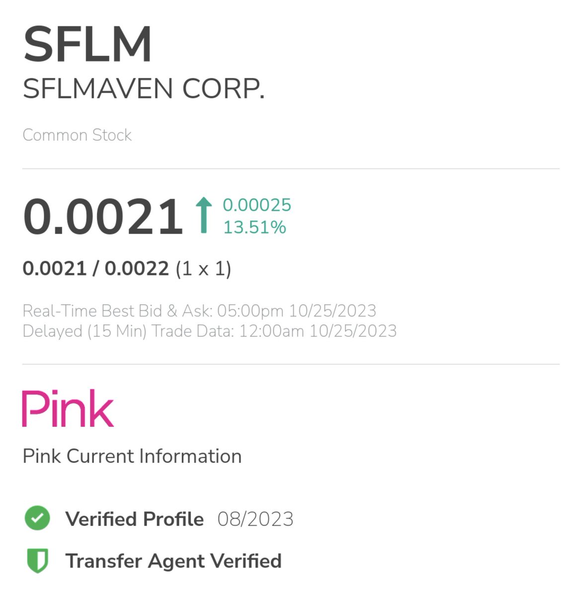 $SFLM Pink Current.

It's time. Prepare for glory.