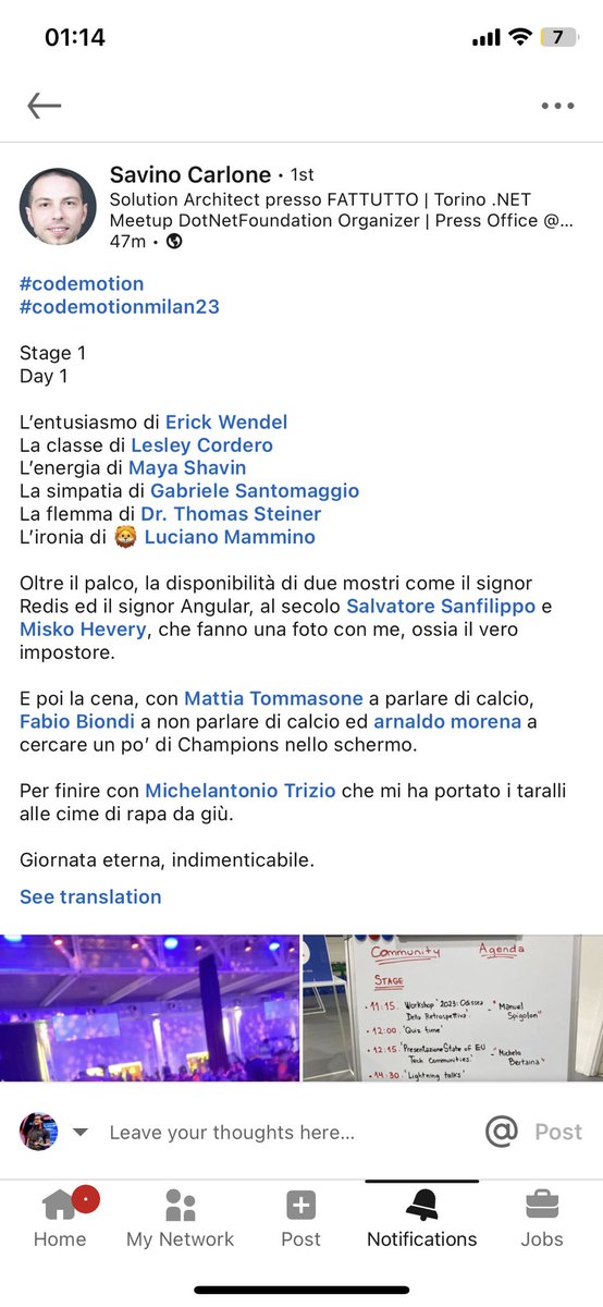 erickwendel_'s tweet image. Being mentioned as one of the highlights of @CodemotionIT Milan has been outstanding! 🤩🤩

I put a lot of effort into rehearsing, planning, and researching my content which took many many hours, and getting this kind of feedback makes it all worth it 💚

#codemotion…