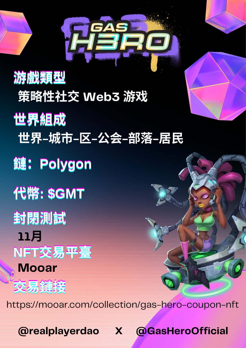 realplayerdao's tweet image. 🎮Introducing @GasHeroOfficial , the second strategic social Web3 game developed by Find Satoshi Lab after #STEPN .

🌐In the world of Gas Hero, players embark on a post-apocalyptic journey to rebuild their bases and engage in battles with others to amass wealth and power. This…