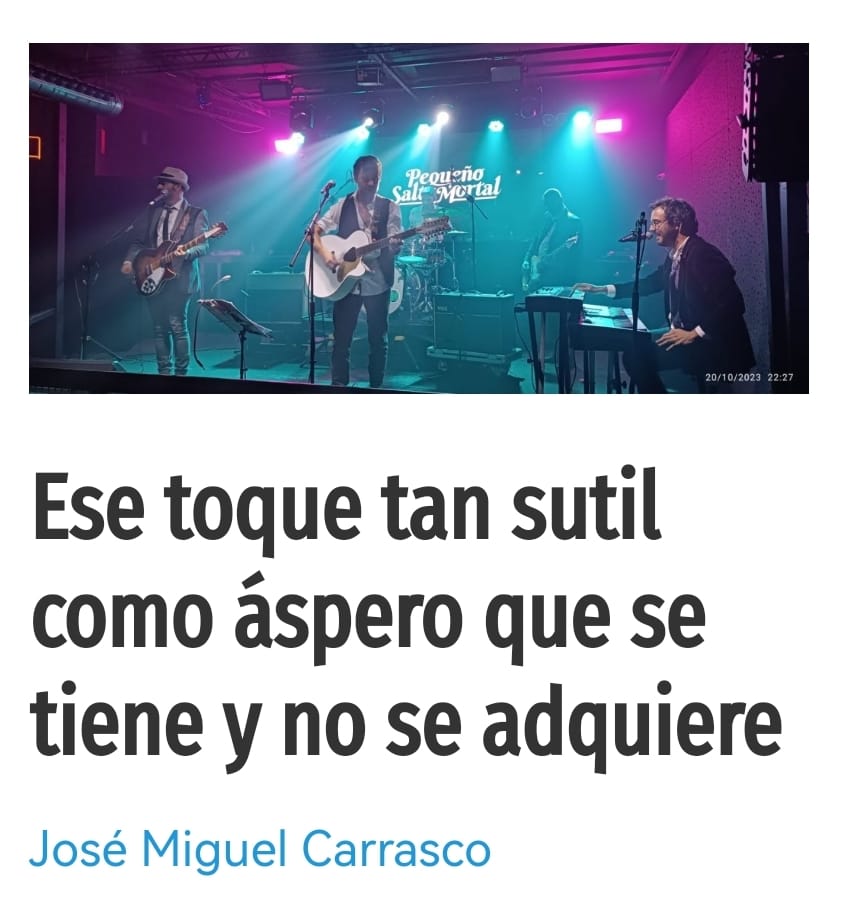 Con ún poquito de retraso, por fin hemos podido escribir sobre el gran concierto que dio en la Sala Even  el viernes Pequeño Salto Mortal.
sevilladisonante.es/pequeno-salto-…