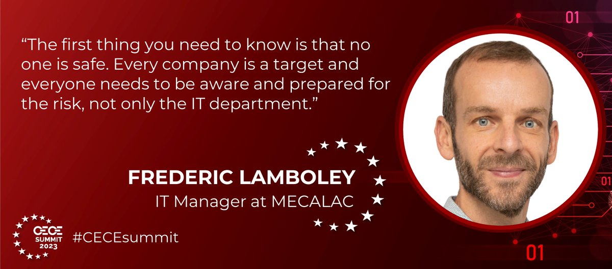 CECE_Europe's tweet image. 🔴LIVE

@Mecalac_CE&apos;s IT Manager, Frederic Lamboley, notifies us that:

#CECEsummit #WeMake2Build