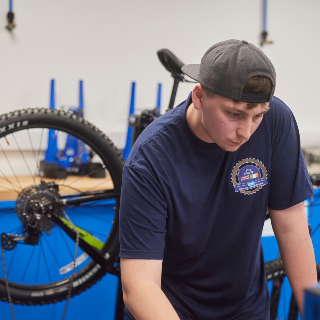 we_cycleuk's tweet photo. Winner of the Shimano Service Centre Championships in action (deep concentration mode) - our Head Mechanic, Dan. Followed by both Terry &amp; Gareth in the next slides, also hard at work! Terry came in joint third, and Gareth securing 8th place!

We are immensely proud!

@shimano_uk https://t.co/XZmLqXH0Y8