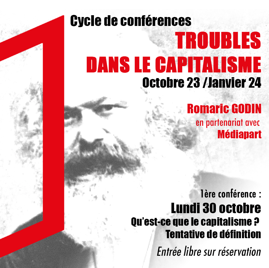 1ère conférence de Romaric Godin le lundi 30 octobre à 20h30 : Grands concepts : marchandise, valeur, réification (travail abstrait), Historique : le capitalisme n’a pas toujours existé ! #capitalisme <a href="/Mediapart/">Mediapart</a>  <a href="/Marx1848Karl/">KarlMarx1848</a> 
theatre-studio.com/saison/trouble…