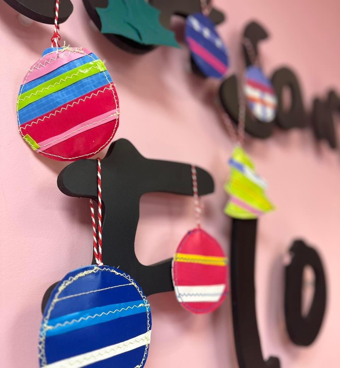 FlotsamFlo's tweet photo. Do you want to make your own Christmas decorations this year? Learn how to sew and upcycle plastics at our Flotsam Flo workshops. Find out more here: https://t.co/YWtJjpB7V0 #upcycled #handmade #workshop #upcycledchristmas #flotssamflo #cornwall #eco #christmasdecorations https://t.co/VF9Wahv5Pi