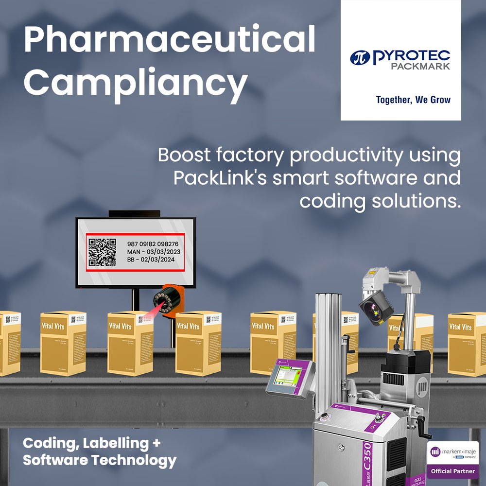 PyrotecSA's tweet image. Pharmaceutical compliancy.
Boost factory productivity using
PACKLINK'S SMART SOFTWARE AND CODING SOLUTIONS.
Learn more: pyrotec.co.za/packlink/ 
#systemsoftware #software #overallequipmentefficiency #packlink #pyrotecpacklink #smartfactorysoftware #oee #overallefficiency