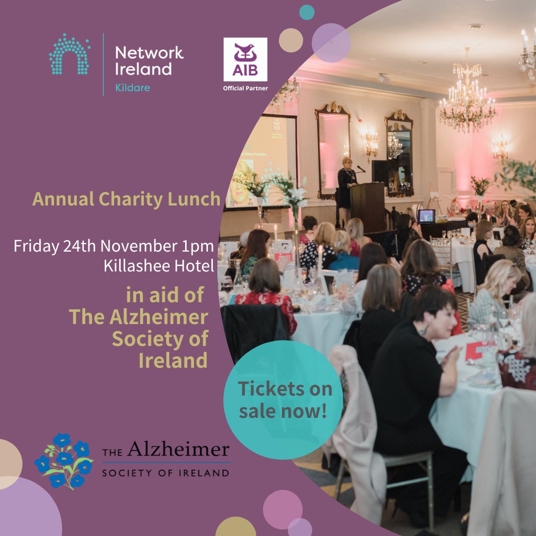 Network Kildare (@networkkildare) on Twitter photo Network Ireland Kildare Branch hosts its Annual Charity Lunch on Friday 24th November. This years lunch is in aid of our 2023 Charity Partner <a href="/alzheimersocirl/">The Alzheimer Society of Ireland</a>. Tickets on sale now:
networkireland.ie/events/EventDe… Network Ireland Kildare Branch hosts its Annual Charity Lunch on Friday 24th November. This years lunch is in aid of our 2023 Charity Partner <a href="/alzheimersocirl/">The Alzheimer Society of Ireland</a>. Tickets on sale now:
networkireland.ie/events/EventDe…