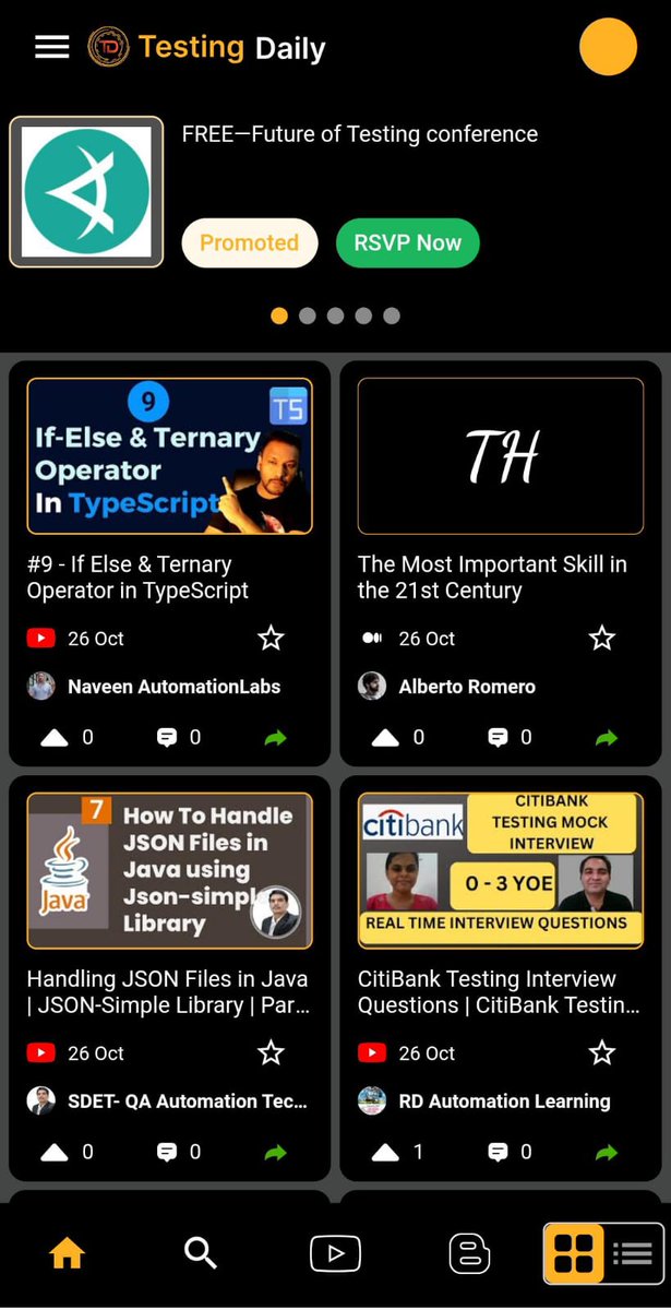 SH_TestingDaily's tweet image. What’s trending in #SoftwareTesting? ✅
Install the #TestingDaily App &amp;amp; Check it out ⬇️🎉
lnkd.in/gV8Wtqhx

Congratulations &amp;amp; thanks for creating amazing content for community
@naveenkhunteta, @Alber_RomGar, #RDAutomationLearning, #pavankumarbhimavarapu