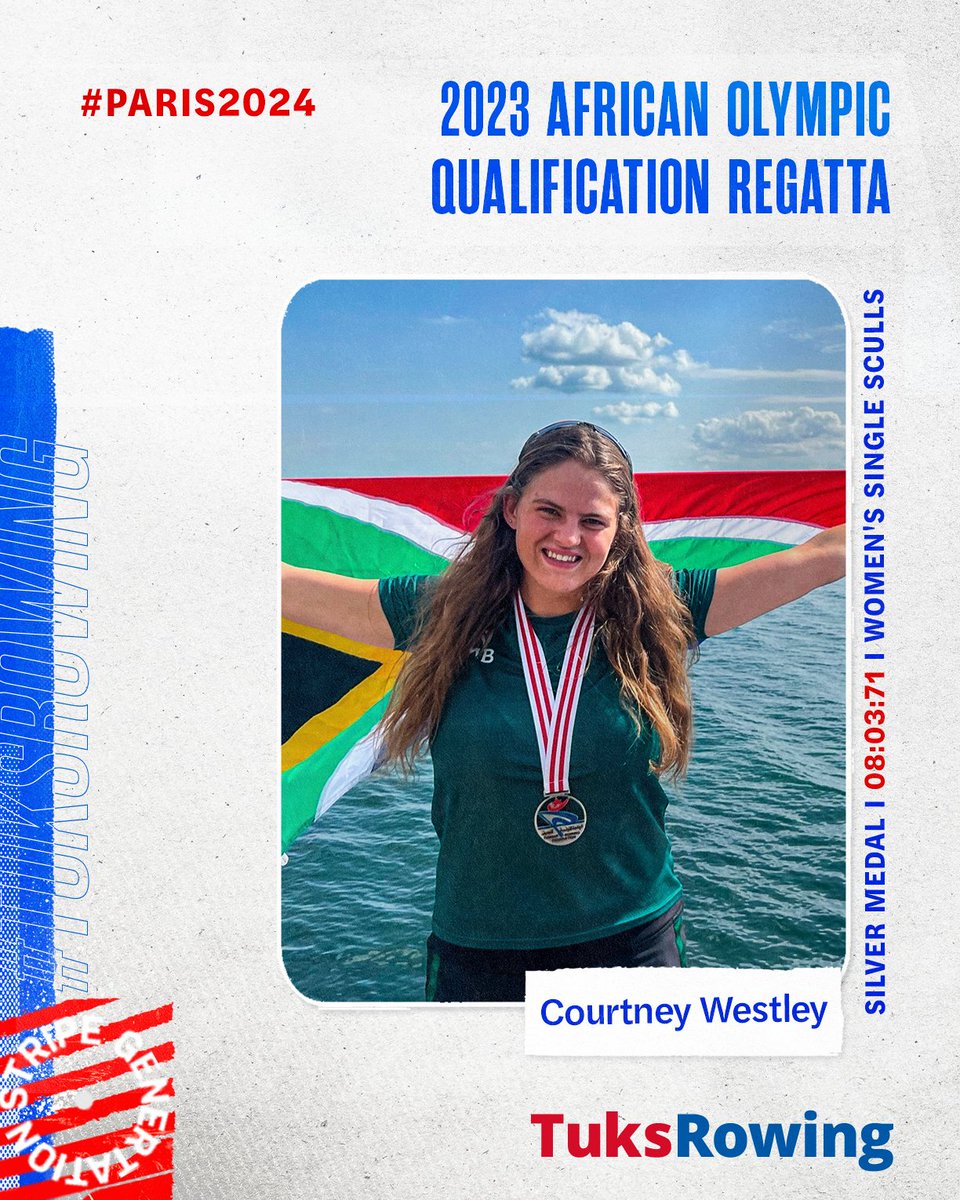 TuksSport's tweet photo. #TuksSport: #ProudlyUP
Courtney Westley of #TuksRowing, won silver in the women's single sculls final at the 2023 African Olympic and Paralympic Qualification Regatta in Tunisia.
She has qualified for the #Paris2024 Summer Olympics in France.
#Elevate2Greatness βοΈπ‘ https://t.co/85W9vqhkNr