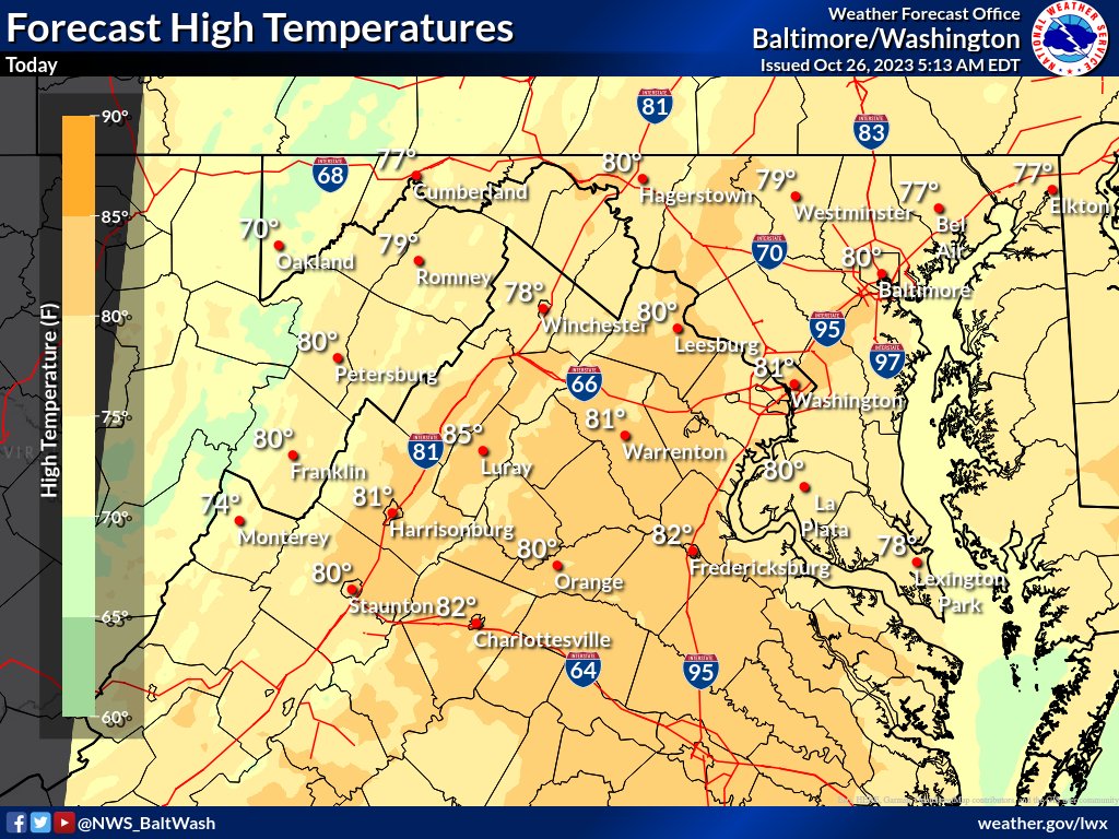 High level clouds may filter the sun at times today, but it will still be very warm with high temperatures around 15 degrees above normal.