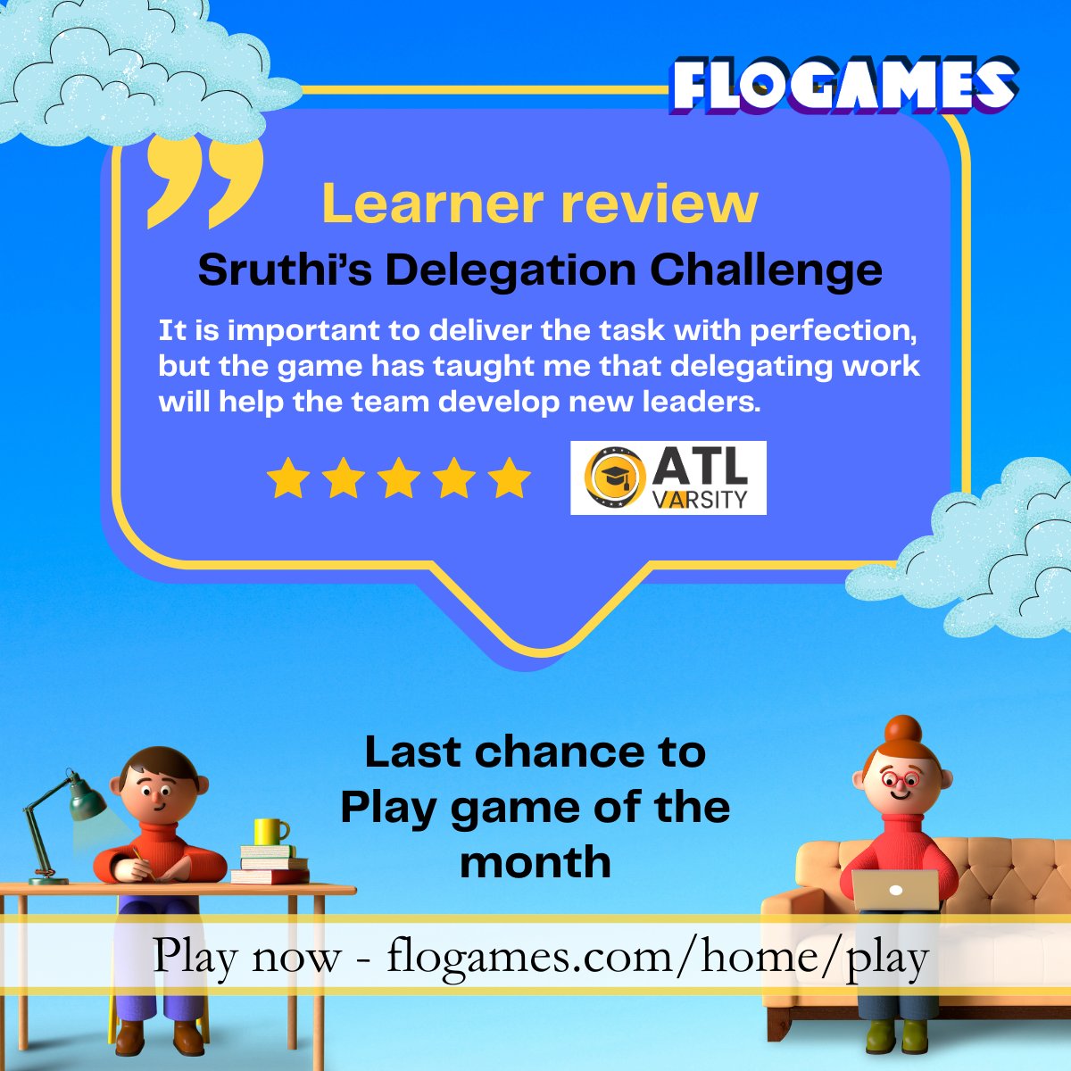 Flogames_'s tweet photo. Don’t miss out! Last chance to play an exciting game on delegation.

Link: https://t.co/s1qG7Heqd3

Flogames Game of the month Oct 23- Shruthi’s delegation challenge. https://t.co/pTfOiJZIL9