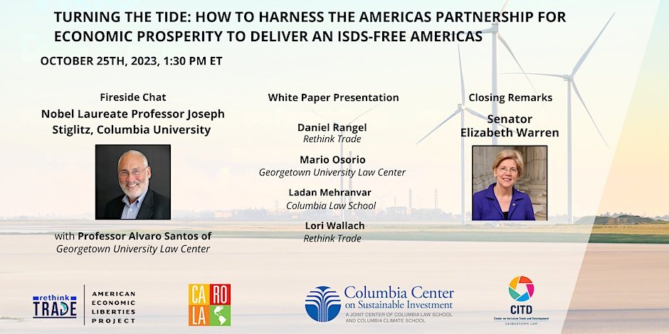 Important webinar and white paper with policy options on how to dismantle #ISDS: 

➡️ Terminate BITs and neutralize sunset clause
➡️ Amend FTAs to remove investment chapter/ISDS 
➡️ Withdraw consent to ISDS from BITs and FTAs

rethinktrade.org/isds-freeameri…