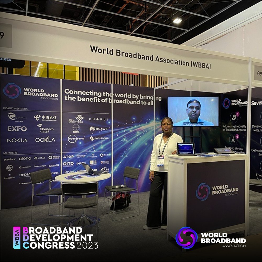 World_Broadband's tweet photo. It's the final day of Network X! If you're on-site, come and visit our booth at G9 to discuss the plethora of opportunities that you can get involved with to help drive the future of broadband.

Our friendly community manager, Debra Carty will be on hand to answer any questions you may have about the association and how you can help drive the future of broadband.

If you are unable to make it, visit our website to view our events, knowledge center, and other WBBA activities --> https://t.co/HE1V6WQ89P

#WBBA #BDC2023 #BroadbandDevelopmentCongress #telecomsevents #networkx #telecoms
