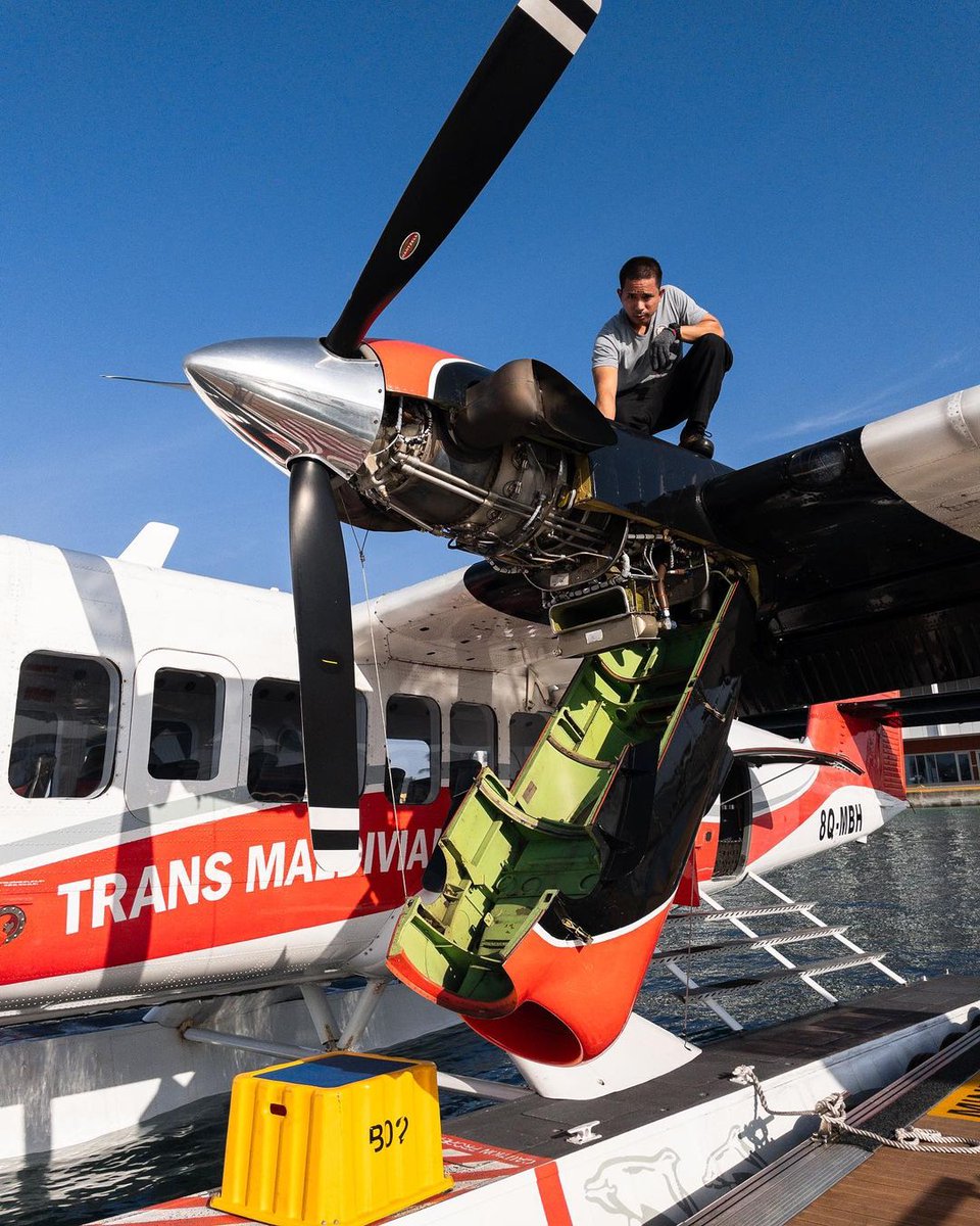 TransMaldivian's tweet photo. When precision meets passion ๐งฐ๐ ๏ธโ๏ธ
๐ธ: https://t.co/VXA92FGNYM.haikal via IG
#TransMaldivianAirways #TMAExperience #Seaplane #VisitMaldives #Aviation#SunnySideofLife #FloatPlan #TwinOtter #MaintenanceMagic #AircraftMaintenance https://t.co/fZcZdSYd8l