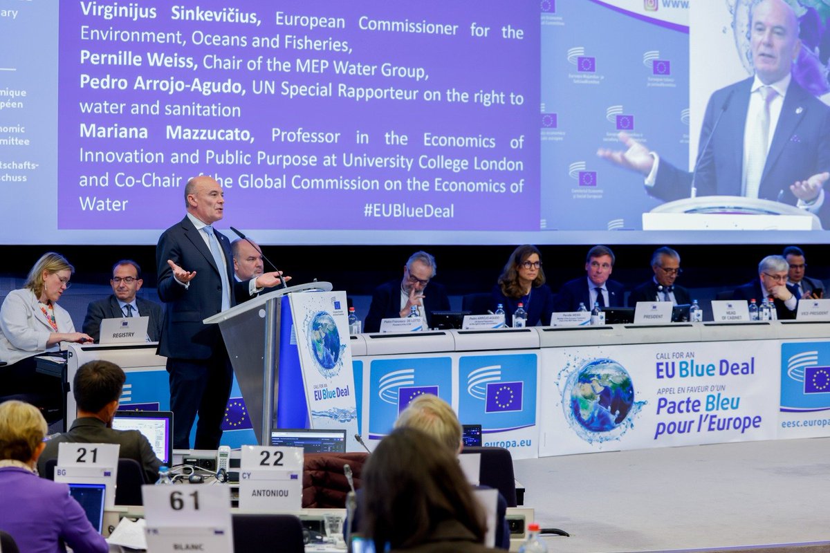 🌊Also after all the floods and droughts we experienced recently, water is is till not taking seriously enough ▶️We need a real comprehensive strategy on #water @CCMI_EESC President @pietro_de_lotto @ #EESCplenary Read #EUBlueDeal article in @EURACTIV: euractiv.com/section/energy…