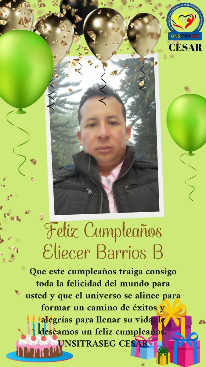 Feliz cumpleaños! Que hoy,
Mañana y siempre tu vida
Esté repleta de momentos
Únicos e inolvidables. 
Que la felicidad siempre encuentre
El camino de tu corazón.
Felicidades, que tengas un día hermoso
¡Y una vida maravillosa! te desea la Familia Unsitraseg Cesar