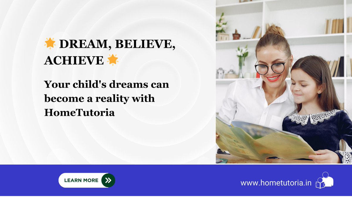 Unlock the power of dreams with HomeTutoria. Every child's potential is limitless when they #dream, believe and achieve!
.
.
.
.
#DreamBig #BelieveInSuccess #HomeTutoria #EmpowerEducation #AchieveExcellence #EducationalJourney #UnlockPotential #StudentSuccess