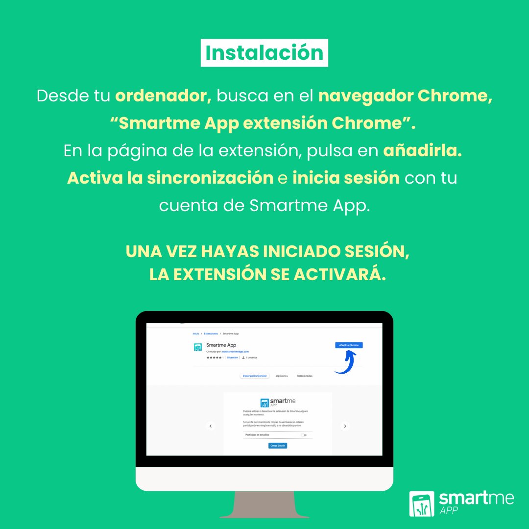 Smartme_App's tweet photo. ¡Desliza 👉 y conoce cómo funciona la extensión Chrome de Smartme App en tu ordenador!

Instalar la extensión en tu ordenador trae muchas ventajas. 😉

#smartmeapp #permisos #dineroextra https://t.co/ZnLsiTKAHA