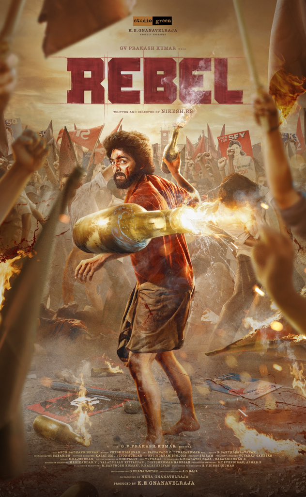 E4Emovies's tweet photo. Best wishes!😊👍🏼
RESPECT FREEDOM & EQUALITY💥
@gvprakash's #RebelFirstLook is here🔥
Be A #Rebel🚩
@StudioGreen2 @kegvraja @NikeshRs #MamithaBaiju @arunkrishna_21 @vetrekrishnan @stuntsaravanan @yuvrajganesan @NehaGnanavel @Dhananjayang @agrajaofficial @proyuvraaj @digitallynow https://t.co/VHNsfC77uE